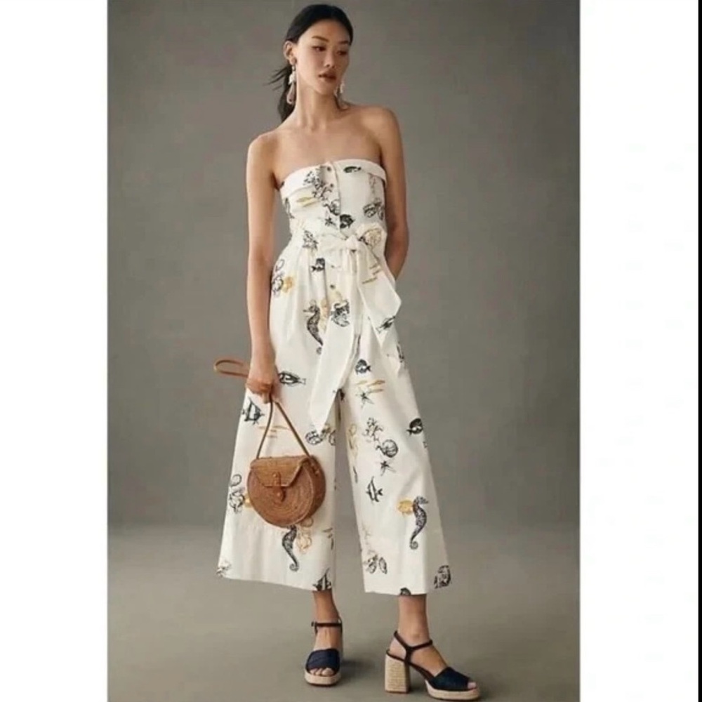 Anthropology Strapless Jumpsuit